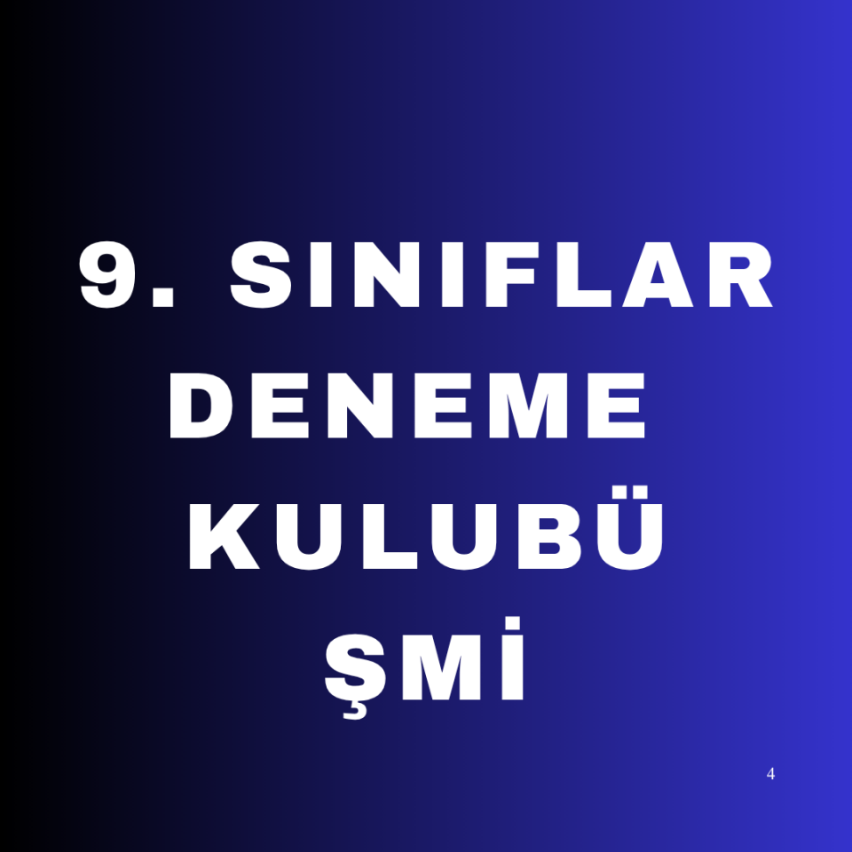 ŞMİ 9. SINIF DENEME KULUBÜ